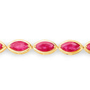 9.00 Carat Genuine Ruby 14K Yellow Gold Bracelet