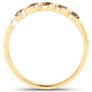 0.19 Carat Genuine Champagne Diamond 14K Yellow Gold Ring (I1-I2)