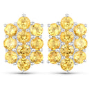 6.60 Carat Genuine Citrine .925 Sterling Silver 3 Piece Jewelry Set (Ring, Earrings, and Pendant w/ Chain)