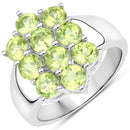 6.80 Carat Genuine Peridot .925 Sterling Silver 3 Piece Jewelry Set (Ring, Earrings, and Pendant w/ Chain)