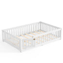 Montessori Floor Bed with Safety Guardrails and Lockable Door