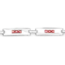 2.52 Carat Genuine Orange Sapphire .925 Sterling Silver Bracelet