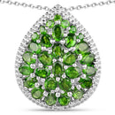4.65 Carat Genuine Chrome Diopside .925 Sterling Silver Pendant