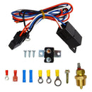 16 Inch Electric Radiator Cooling Fan 12V 120W 10 Blades Car Thermostat Kit w/ Mounting Kit