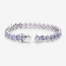 12.04 Carat Genuine Tanzanite .925 Sterling Silver Bracelet