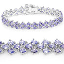 12.04 Carat Genuine Tanzanite .925 Sterling Silver Bracelet