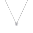 14K White Gold 1/4 Cttw Shared Prong Set Round-Ct Diamond 7 Stone Floral Cluster 18" Pendant Necklace (H-I Color, SI2-I1 Clarity)