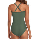WomenÕs One Piece Swimsuit Beachwear Swimwear Tummy Control Cutout High Waist Bathing Suit Wrap