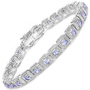 2.40 Carat Genuine Tanzanite .925 Sterling Silver Bracelet