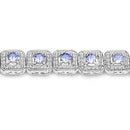 2.40 Carat Genuine Tanzanite .925 Sterling Silver Bracelet