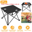 Portable Folding Camping Table with Cup Holders & Carry Bag