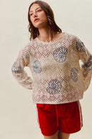 SO ME Seashell Lightweight Sweater Top