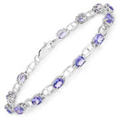 4.29 Carat Genuine Tanzanite .925 Sterling Silver Bracelet