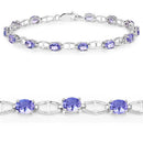 4.29 Carat Genuine Tanzanite .925 Sterling Silver Bracelet