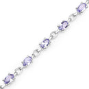 3.12 Carat Genuine Tanzanite .925 Sterling Silver Bracelet