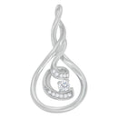 Espira 10K White Gold 1/8 cttw Round Cut Diamond Layered Spiral Pendant Necklace (I-J, I1-I2)