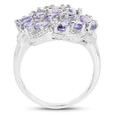 3.35 Carat Genuine Tanzanite .925 Sterling Silver Ring