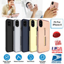 Finger Strap Phone Case for iPhone 8 Drop-prot ection Finger Ring Rugged Phone Case with Kickstand Dual Layer Case