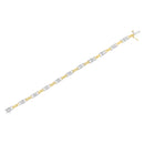 14K Two-Tone Gold 1.00 Cttw Princess-Cut Diamond Chain Link 7" Bracelet (H-I Color, SI1-SI2 Clarity)