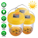 3Pack Solar Wasp Traps Outdoor Hanging Insect Catchers with UV Light for Paper Wasps Yellow Jackets Small Hornets Fruit Flies House Flies