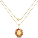 5.99 Carat Genuine Ethiopian Opal and Citrine .925 Sterling Silver Pendant