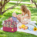 5PCS Baby Nappy Diaper Bags Set Mummy Diaper Shoulder Bags w/ Nappy Changing Pad Insulated Pockets Travel Tote Bags For Mom Dad