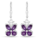 2.12 Carat Genuine Amethyst .925 Sterling Silver Earrings