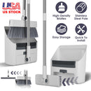 Broom And Dustpan Combo Set With Squeegee Stainless Steel Handle 4 In 1 Upright Standing Broom And Dust Pan For Indoor Outdoor Garage Kitchen Room Off
