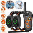 3280FT Dog Training Collar IP67 Waterproof Pet Beep Vibration Electric Shock Collar 3 Channels Rechargeable Transmitter Receiver Trainer with Flashlig