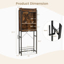 4-Tier Multifunctional Toilet Sorage Cabinet with Adjustable Shelf and Sliding Barn Door