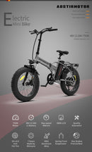 20x4.0 Inch Foldable Fat Tire Electric Bike 48V 12.5AH Extended Range Dual Disc Brakes Fenders