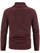 Men's Plus Size Zip-Up Long Sleeve Cardigan