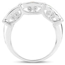 1.08 Carat Genuine Multi Sapphire .925 Sterling Silver Ring