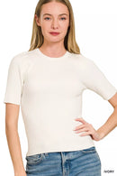 Zenana Viscose Ribbed Round Neck Sweater
