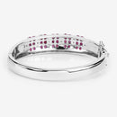 6.65 Carat Genuine Ruby and White Topaz .925 Sterling Silver Bracelet