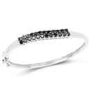 3.53 Carat Genuine Black Diamond .925 Sterling Silver Bangle