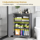 Bathroom Floor Storage Cabinet with 2 Doors and Adjustable Shelves