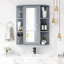 Mirrored Bathroom Medicine Cabinet with Single Mirror Door and Adjustable Shelf