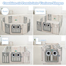 16-Panel Baby Activity Center Play Yard with Lock Door -Beige