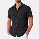 Mens Short-Sleeved Printed Casual Shirt