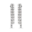 14K White Gold 4.0 Cttw Diamond Asymmetrical Inside Out Double-Hoop Earrings (I-J Color, I1-I2 Clarity)