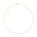 Solid 14K Yellow Gold 0.75mm Classic Box Chain Necklace. Unisex Chain - Size 16 Inches