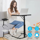 Folding Tray Table Portable Sofa TV Tray Laptop Desk C Side Adjustable Eating Dinner Coffee Table with 3 Adjustable Heights 3 Angles 55lbs Load Bearin