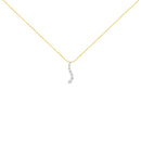 AGS Certified 14K Yellow Gold 2.0 Cttw Baguette and Brilliant Round-Cut Diamond Journey 18" Pendant Necklace (F-G Color, I1-I2 Clarity)