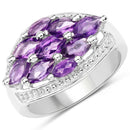 1.91 Carat Genuine Amethyst .925 Sterling Silver Ring