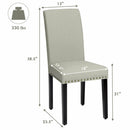 Set of 2 Fabric Upholstered Dining Chairs with Nailhead