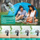 Foldable Camping Fan with Emergency Power Bank 270¡ Oscillating Rechargeable Tripod Fan for Hiking Fishing Personal Desk Fan with 4 Speeds 3 Brightnes