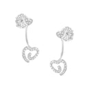 .925 Sterling Silver 1/4 Cttw Diamond Swirl Heart Front/Back Earrings (I-J Color, I2-I3 Clarity)