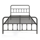 Bed Frame with Headboard and Under Bed Storage Black