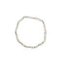10K Two-Tone 2.00 Cttw Diamond "X" and Wave Link Bracelet (H-I Color, I1-I2 Clarity) - 7" Inches